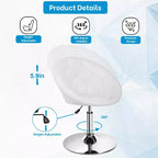 Sedia da toilette e sgabello da bar con altezza regolabile – Ecopelle trapuntata, girevole a 360°