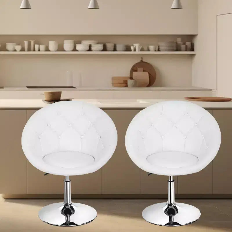 Sedia da toilette e sgabello da bar con altezza regolabile – Ecopelle trapuntata, girevole a 360°