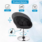 Sedia da toilette e sgabello da bar con altezza regolabile – Ecopelle trapuntata, girevole a 360°