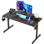 Scrivania da Gaming da 42" con Luci LED RGB, Supporto Monitor, Gancio per Cuffie e Portabicchieri
