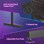 Scrivania da Gaming da 42" con Luci LED RGB, Supporto Monitor, Gancio per Cuffie e Portabicchieri