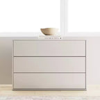 Comodino e cassettiera moderni a 3 cassetti – MDF, bianco sporco, scorrimento facile