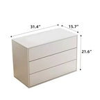 Comodino e cassettiera moderni a 3 cassetti – MDF, bianco sporco, scorrimento facile