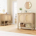 Mobile da Caffè con Ante, Armadietto Credenza Contenitore per Cucina, Sala da Pranzo, Salotto