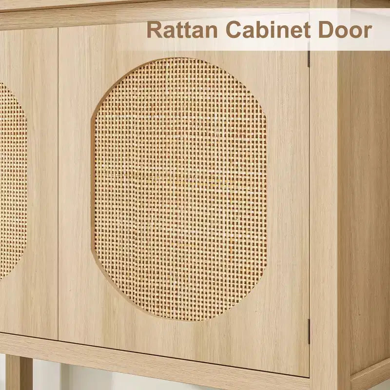Mobile da Caffè con Ante, Armadietto Credenza Contenitore per Cucina, Sala da Pranzo, Salotto