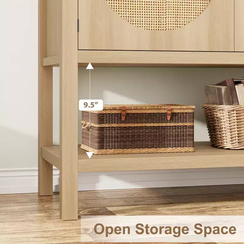 Mobile da Caffè con Ante, Armadietto Credenza Contenitore per Cucina, Sala da Pranzo, Salotto
