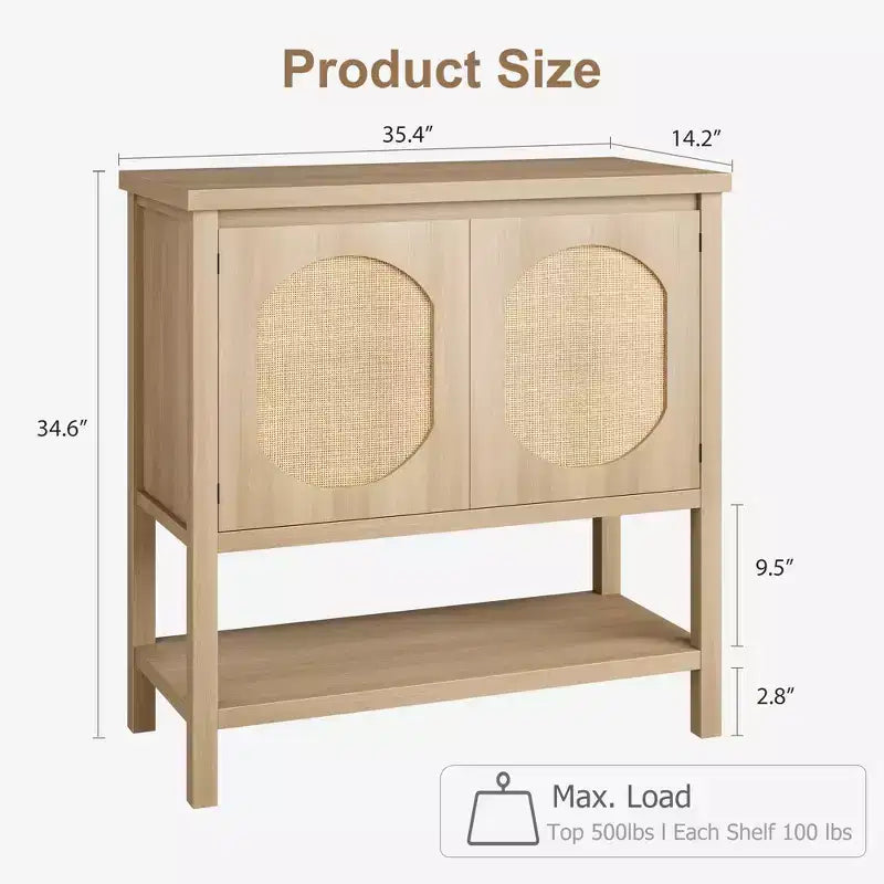 Mobile da Caffè con Ante, Armadietto Credenza Contenitore per Cucina, Sala da Pranzo, Salotto