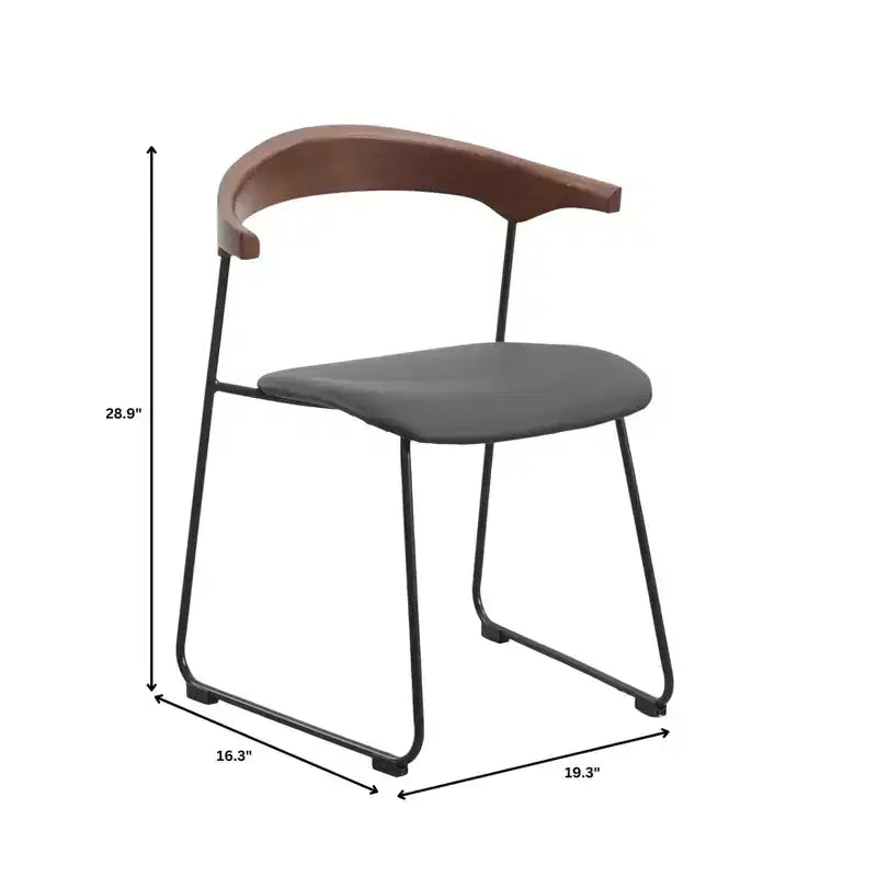 Sedia da Pranzo Imbottita con Schienale in Faggio e Gambe in Ferro – Set da 4
