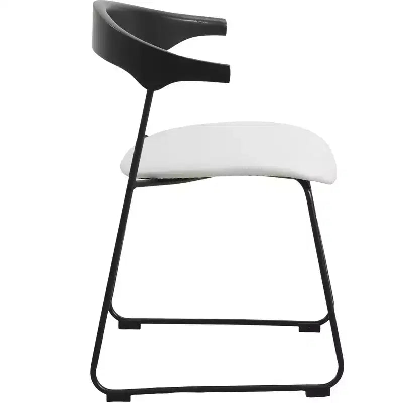 Sedia da Pranzo Imbottita con Schienale in Faggio e Gambe in Ferro – Set da 4