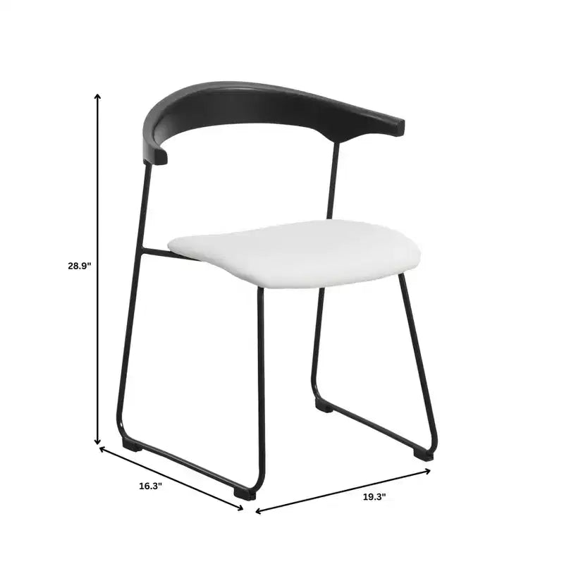 Sedia da Pranzo Imbottita con Schienale in Faggio e Gambe in Ferro – Set da 4