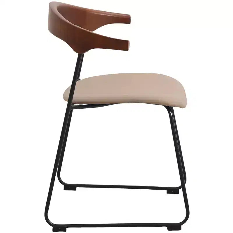 Sedia da Pranzo Imbottita con Schienale in Faggio e Gambe in Ferro – Set da 4