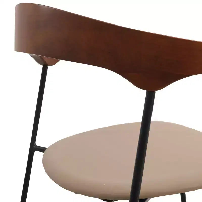 Sedia da Pranzo Imbottita con Schienale in Faggio e Gambe in Ferro – Set da 4