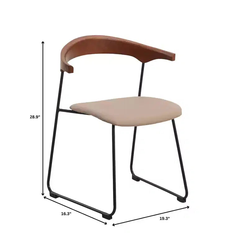 Sedia da Pranzo Imbottita con Schienale in Faggio e Gambe in Ferro – Set da 4