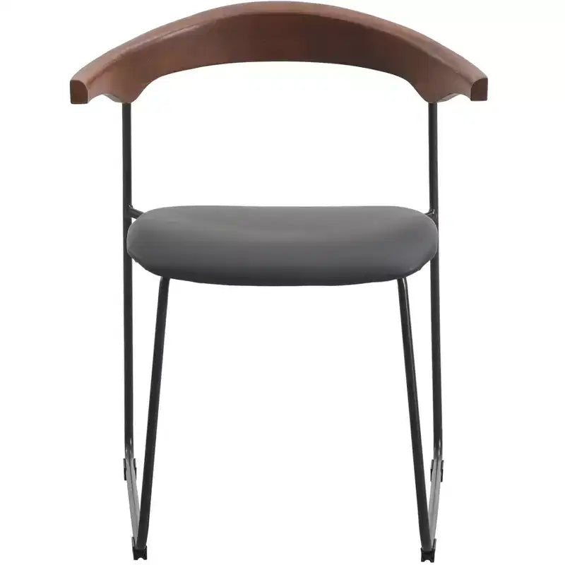 Sedia da Pranzo Imbottita con Schienale in Faggio e Gambe in Ferro – Set da 4