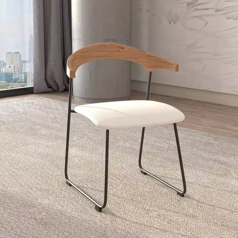 Sedia da Pranzo Imbottita con Schienale in Faggio e Gambe in Ferro – Set da 4