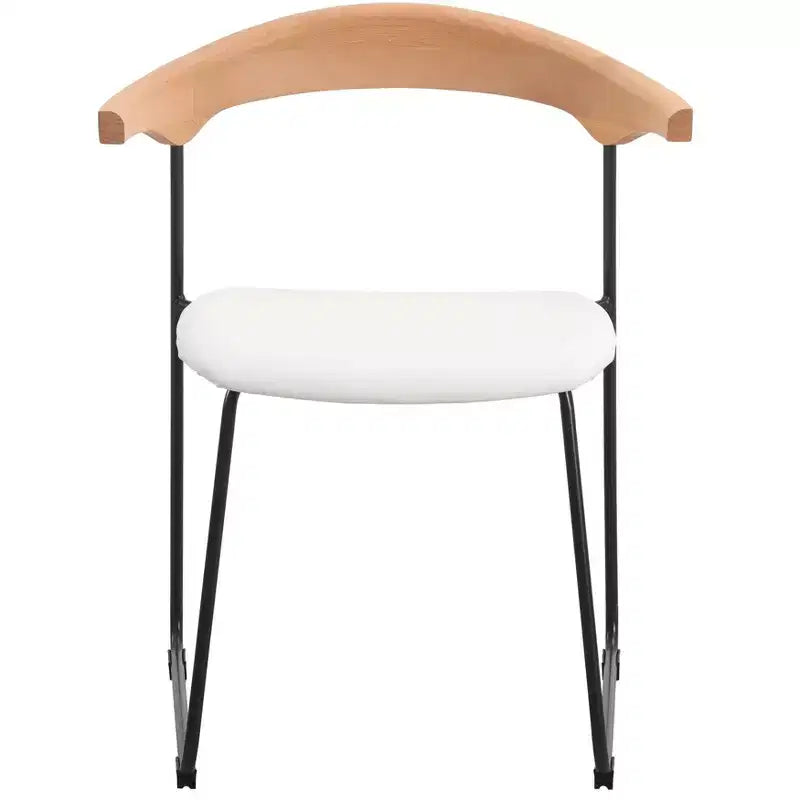 Sedia da Pranzo Imbottita con Schienale in Faggio e Gambe in Ferro – Set da 4