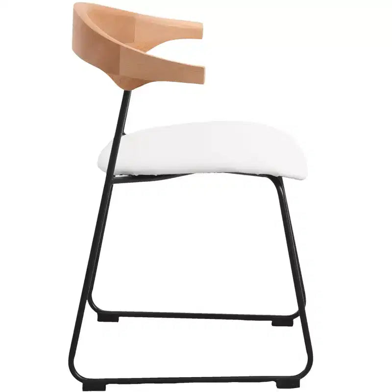 Sedia da Pranzo Imbottita con Schienale in Faggio e Gambe in Ferro – Set da 4