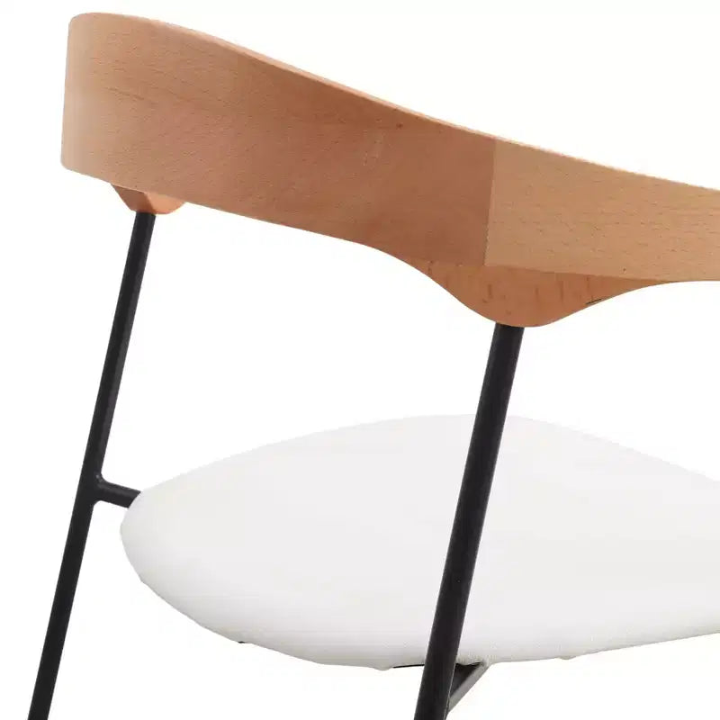 Sedia da Pranzo Imbottita con Schienale in Faggio e Gambe in Ferro – Set da 4