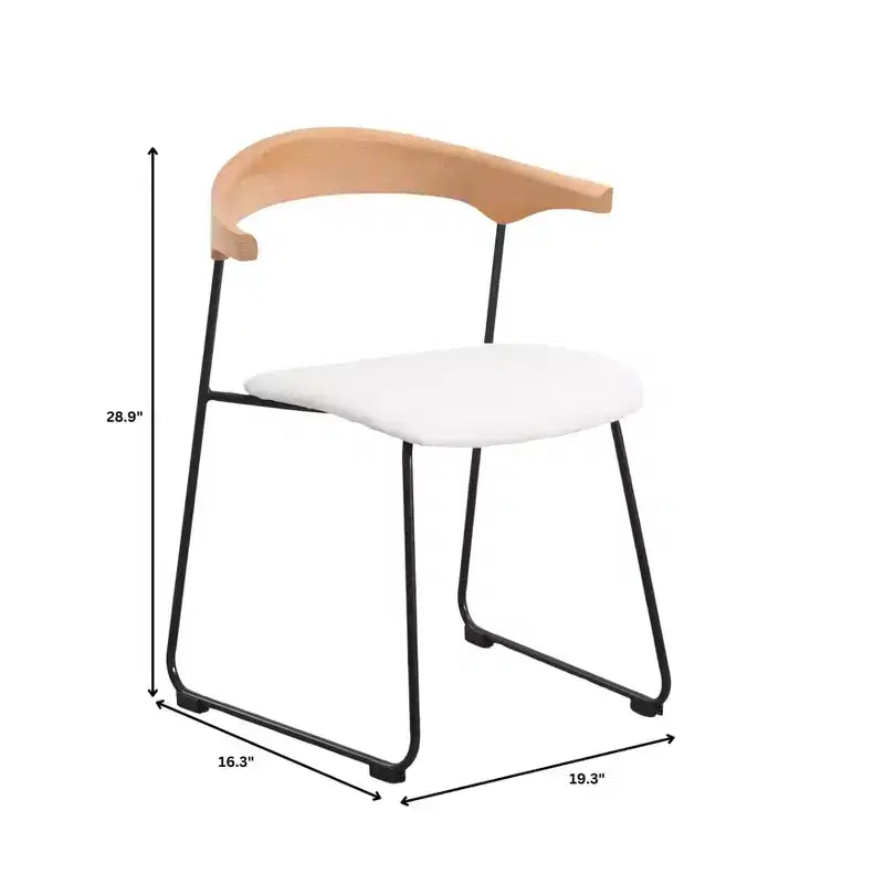 Sedia da Pranzo Imbottita con Schienale in Faggio e Gambe in Ferro – Set da 4