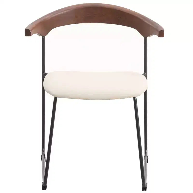 Sedia da Pranzo Imbottita con Schienale in Faggio e Gambe in Ferro – Set da 4