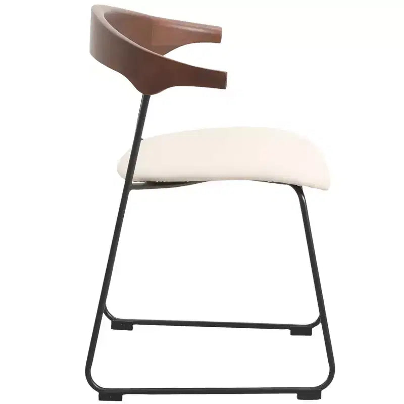 Sedia da Pranzo Imbottita con Schienale in Faggio e Gambe in Ferro – Set da 4