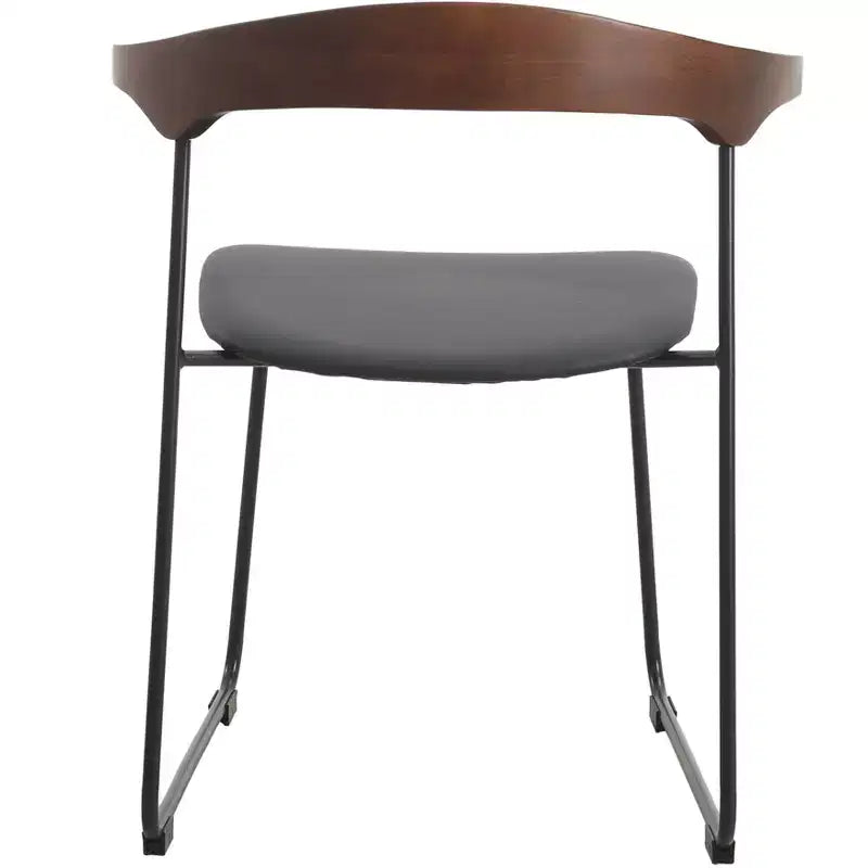 Sedia da Pranzo Imbottita con Schienale in Faggio e Gambe in Ferro – Set da 4