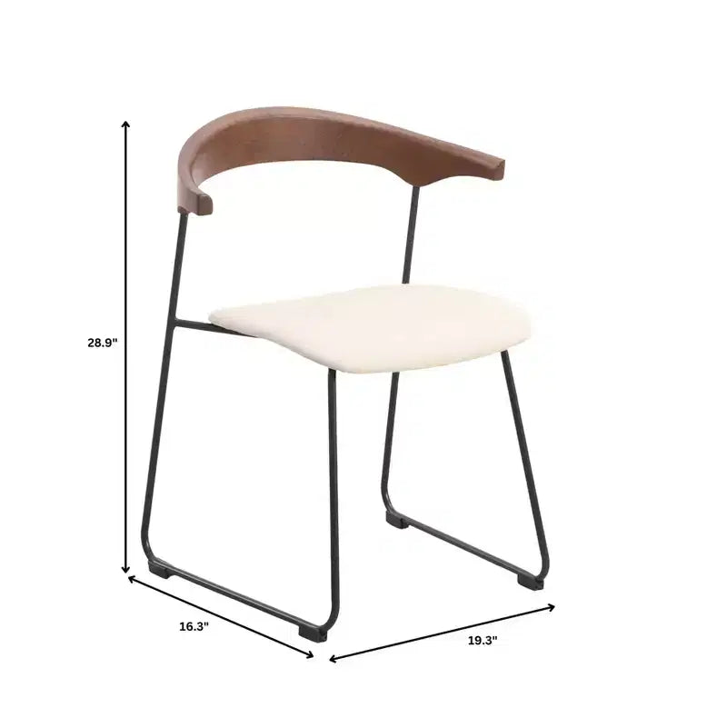 Sedia da Pranzo Imbottita con Schienale in Faggio e Gambe in Ferro – Set da 4