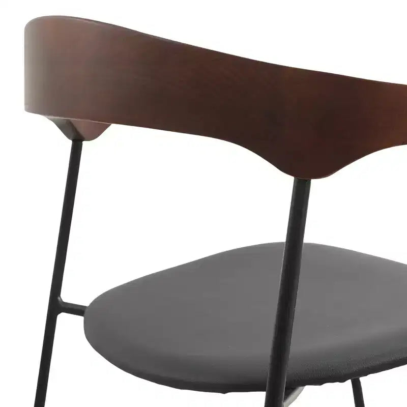 Sedia da Pranzo Imbottita con Schienale in Faggio e Gambe in Ferro – Set da 4