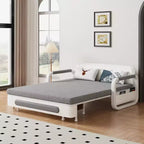 Divano letto convertibile da 60" – Letto estraibile, Base contenitore, Tasche laterali, Lino