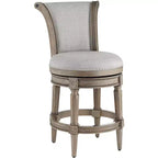 55 Downing Street Oliver 26 High Ash Gray and Oak Traditional Swivel Counter Stool
