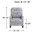Poltrona Reclinabile Kensington Hill Gulls Point Sky 27 1/2 Wide Blue 3 Vie Elettrica