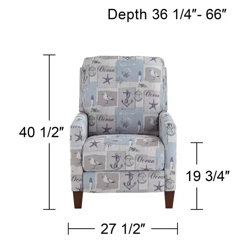 Poltrona Reclinabile Kensington Hill Gulls Point Sky 27 1/2 Wide Blue 3 Vie Elettrica