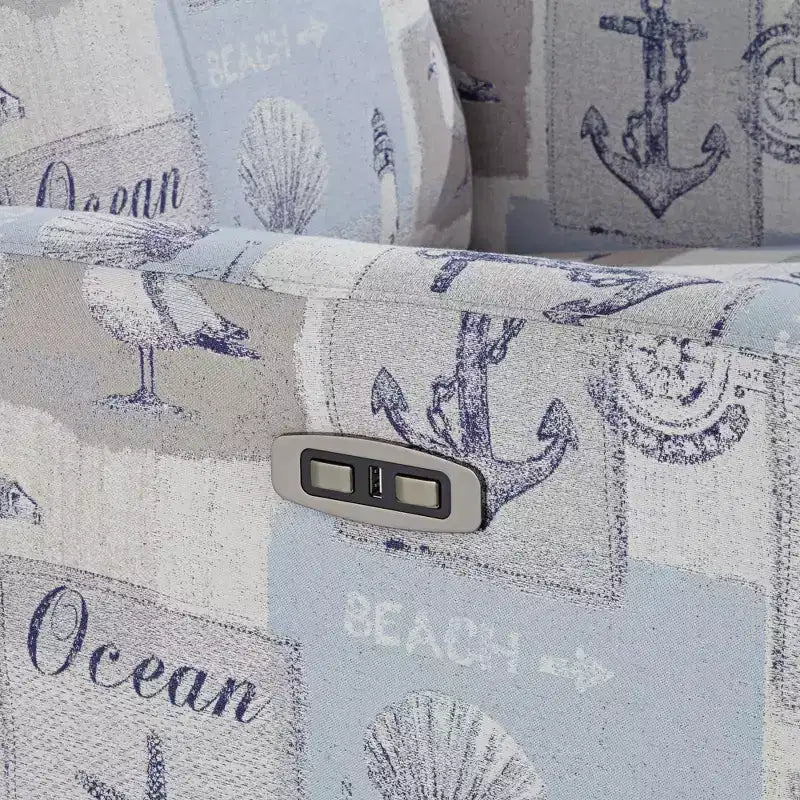 Poltrona Reclinabile Kensington Hill Gulls Point Sky 27 1/2 Wide Blue 3 Vie Elettrica