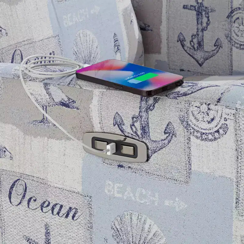 Poltrona Reclinabile Kensington Hill Gulls Point Sky 27 1/2 Wide Blue 3 Vie Elettrica