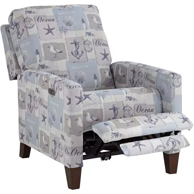 Poltrona Reclinabile Kensington Hill Gulls Point Sky 27 1/2 Wide Blue 3 Vie Elettrica