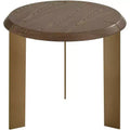 55 Downing Street Simmons 21 1/2 Wide Brown Wood Sleek Round End Table