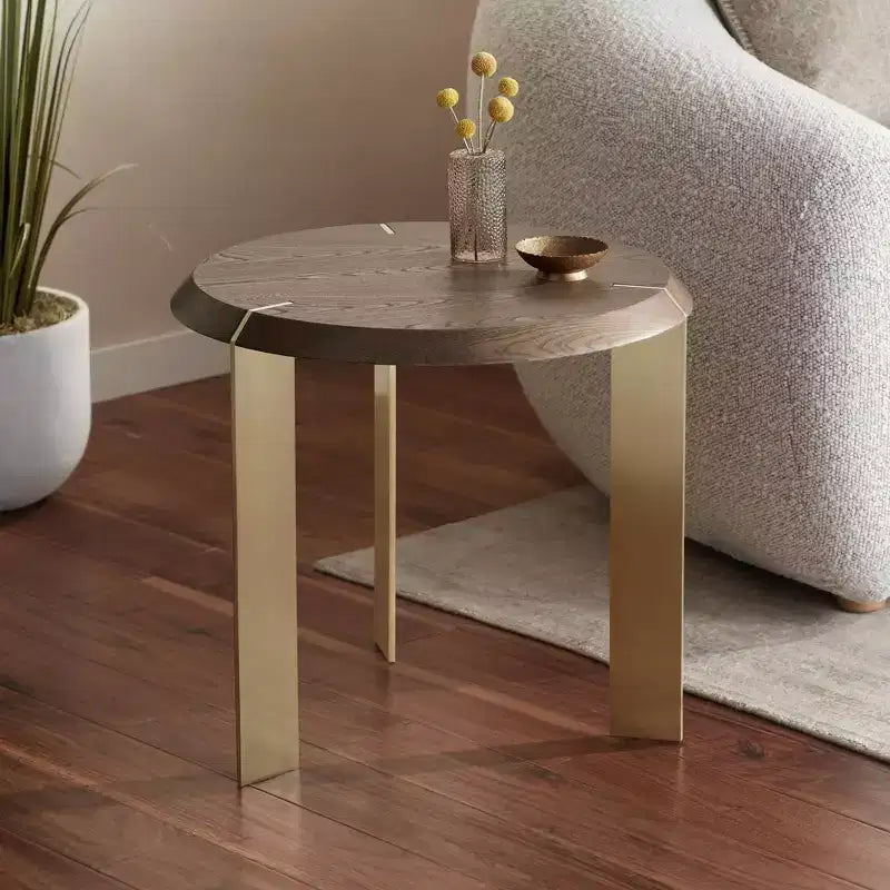 Tavolino rotondo 55 Downing Street Simmons, 54,6 cm di larghezza, in legno marrone, elegante