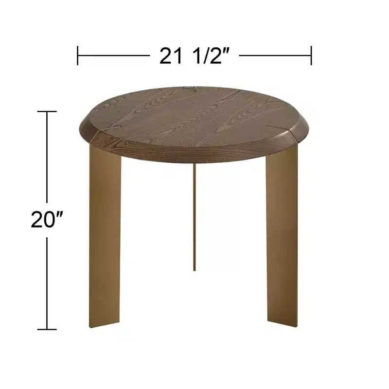 Tavolino rotondo 55 Downing Street Simmons, 54,6 cm di larghezza, in legno marrone, elegante