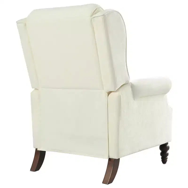 Poltrona reclinabile 30W con schienale a spinta e gambe in legno a forma di zucca - ModernLuxe