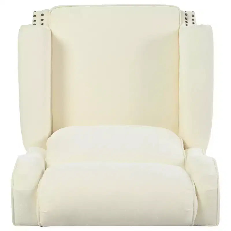 Poltrona reclinabile 30W con schienale a spinta e gambe in legno a forma di zucca - ModernLuxe