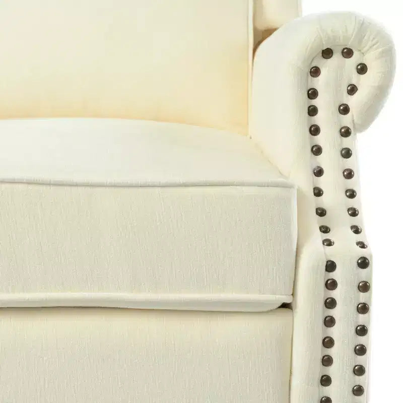 Poltrona reclinabile 30W con schienale a spinta e gambe in legno a forma di zucca - ModernLuxe