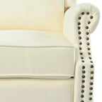 Poltrona reclinabile 30W con schienale a spinta e gambe in legno a forma di zucca - ModernLuxe