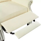 Poltrona reclinabile 30W con schienale a spinta e gambe in legno a forma di zucca - ModernLuxe