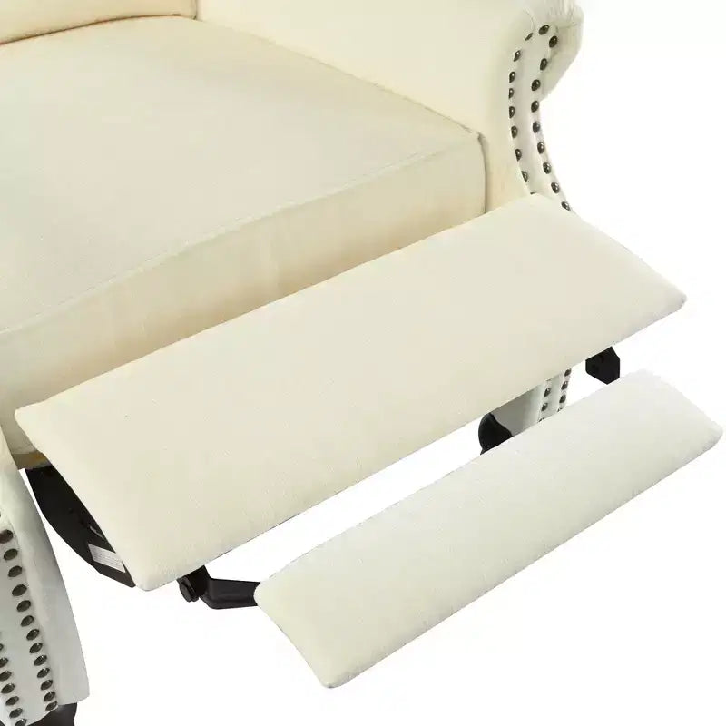Poltrona reclinabile 30W con schienale a spinta e gambe in legno a forma di zucca - ModernLuxe