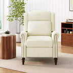 Poltrona reclinabile 30W con schienale a spinta e gambe in legno a forma di zucca - ModernLuxe