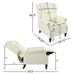 Poltrona reclinabile 30W con schienale a spinta e gambe in legno a forma di zucca - ModernLuxe