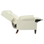 Poltrona reclinabile 30W con schienale a spinta e gambe in legno a forma di zucca - ModernLuxe