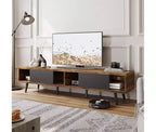 Mobile TV Bestier da 70 pollici, stile moderno di metà secolo, per TV da 65/70/75 pollici, mobile TV basso con ante scorrevoli per soggiorno