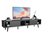Mobile TV Bestier da 70 pollici, stile moderno di metà secolo, per TV da 65/70/75 pollici, mobile TV basso con ante scorrevoli per soggiorno