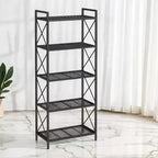 Scaffale portaoggetti in metallo a 5 ripiani, scaffalatura, scaffale da cucina con telai laterali e rete densa, 32 x 60 x 145,5 cm, per ingresso, cucina